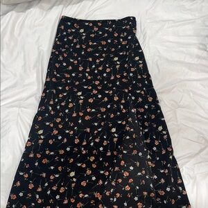 Floral Black Maxi Skirt